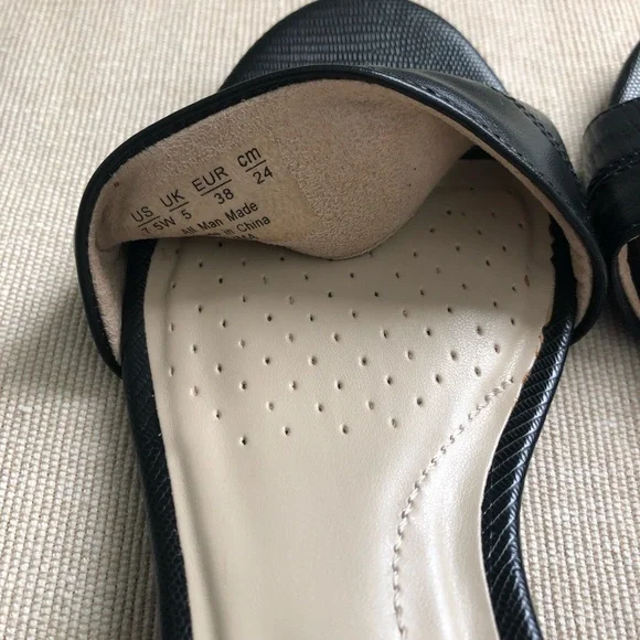 Women’s Black Sandal Slingback SZ 7.5 LifeStride Low Heel Preppy Open Toe Office - Picture 5 of 11